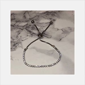 CLEARANCE Swarovski Crystal Silver Tennis Bracelet